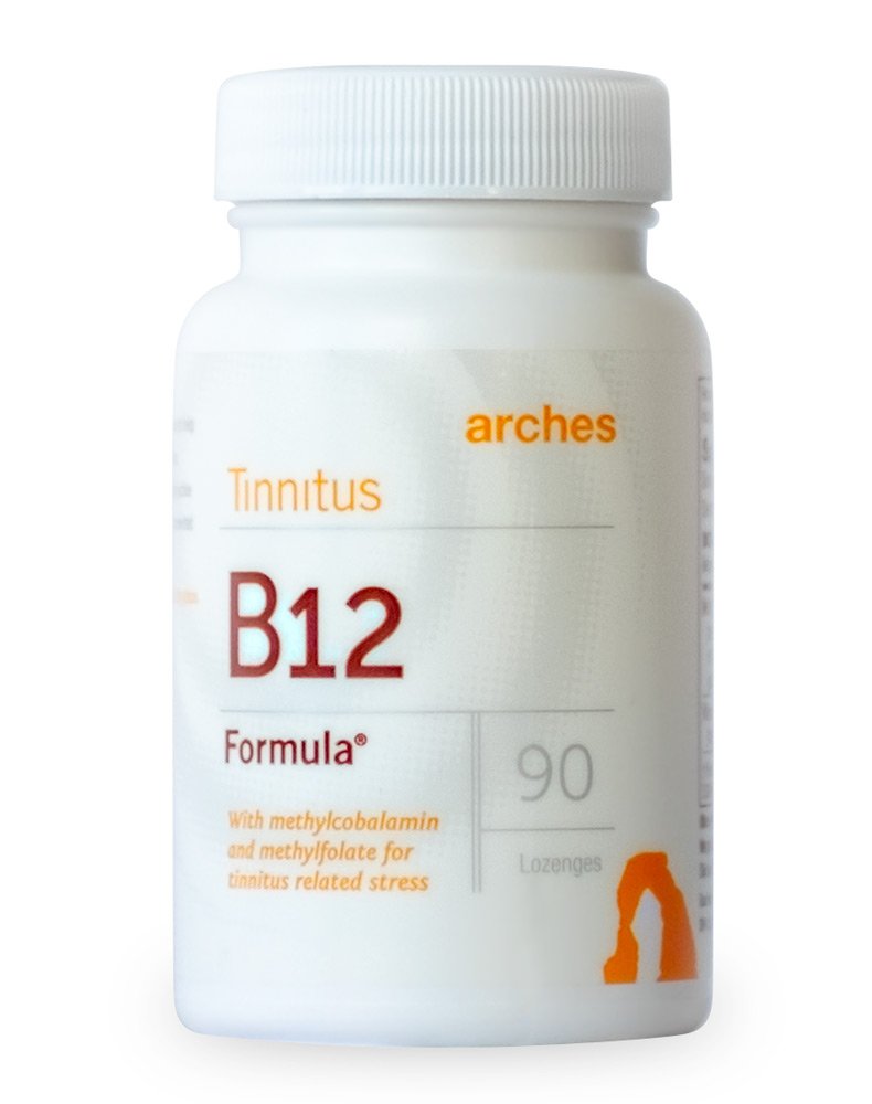 Arches Tinnitus B12 Fórmula – Methylfolate 400 mcg, Methylcobalamin 1000 mcg, 90 Lozenges, 3 Month Supply