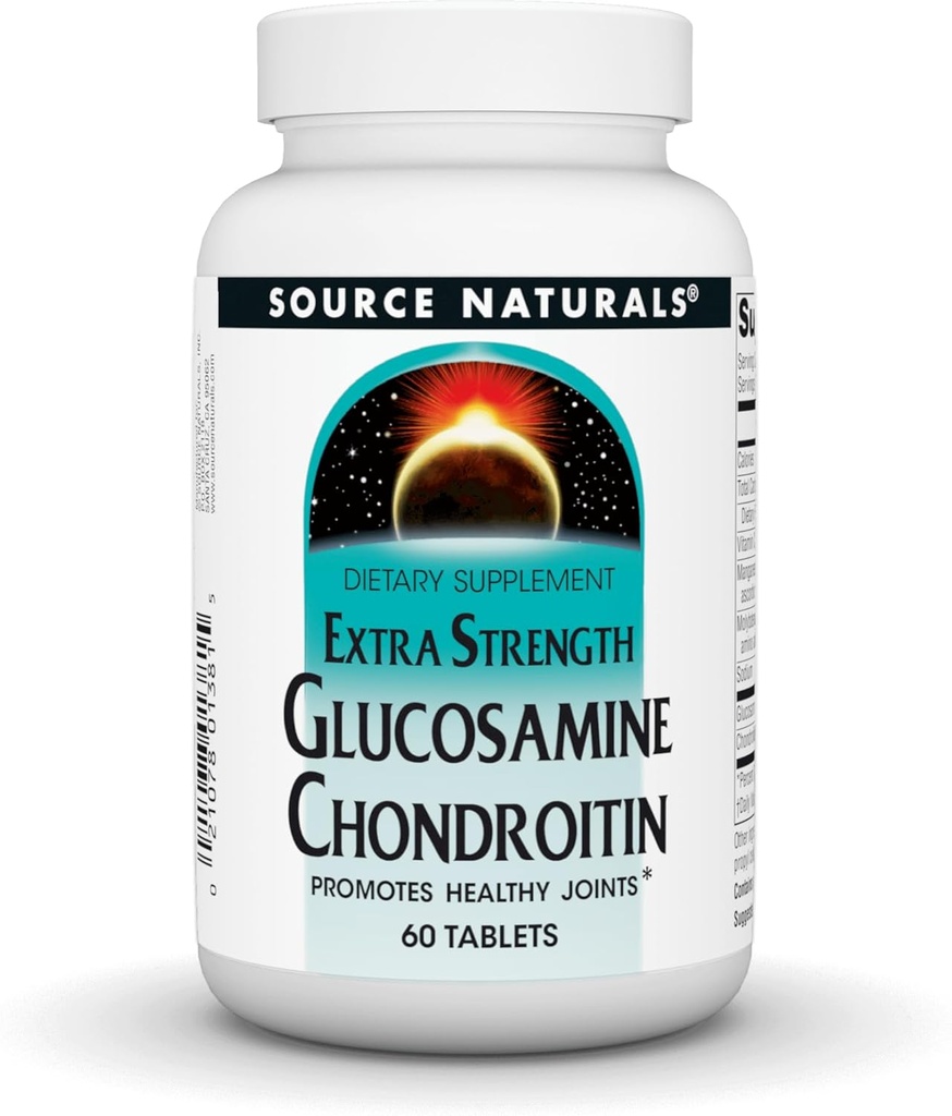 Fuente Naturals Extra Strength Glucosamine Chondroitin, promueve juntas saludables*, 60 Tablets