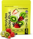 PowderVitamin Electrolytes Powder Plus (20 Servings) Strawberry Kiwi Electrolyte Powder Zero Calorie Keto,0 Azúcar,No Maltodextrin,1000mg Potasio, 120mg Calcio,120mg Magnesio, Rosa Himalayan Salt