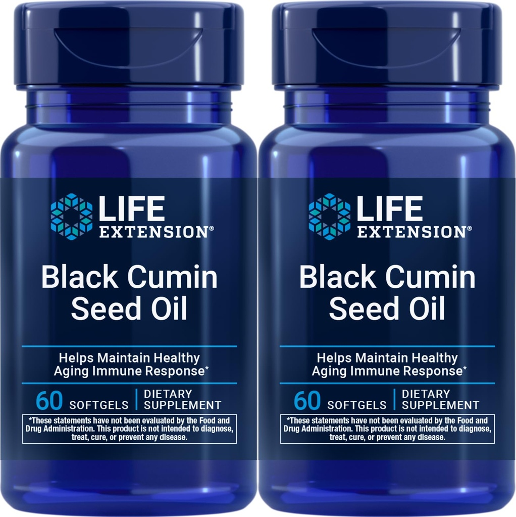 Extensión de vida Aceite de semilla de cumino negro, 60 softgels (Pack of 2)