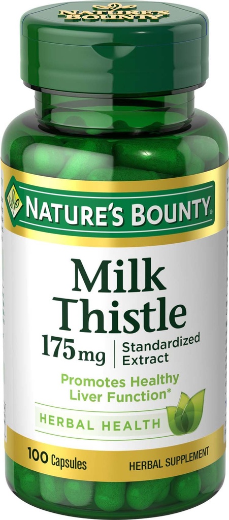 Esteto de leche rebote de la naturaleza, suplemento de salud herbal, soporta la salud del hígado, 175 mg, 100 Softgels