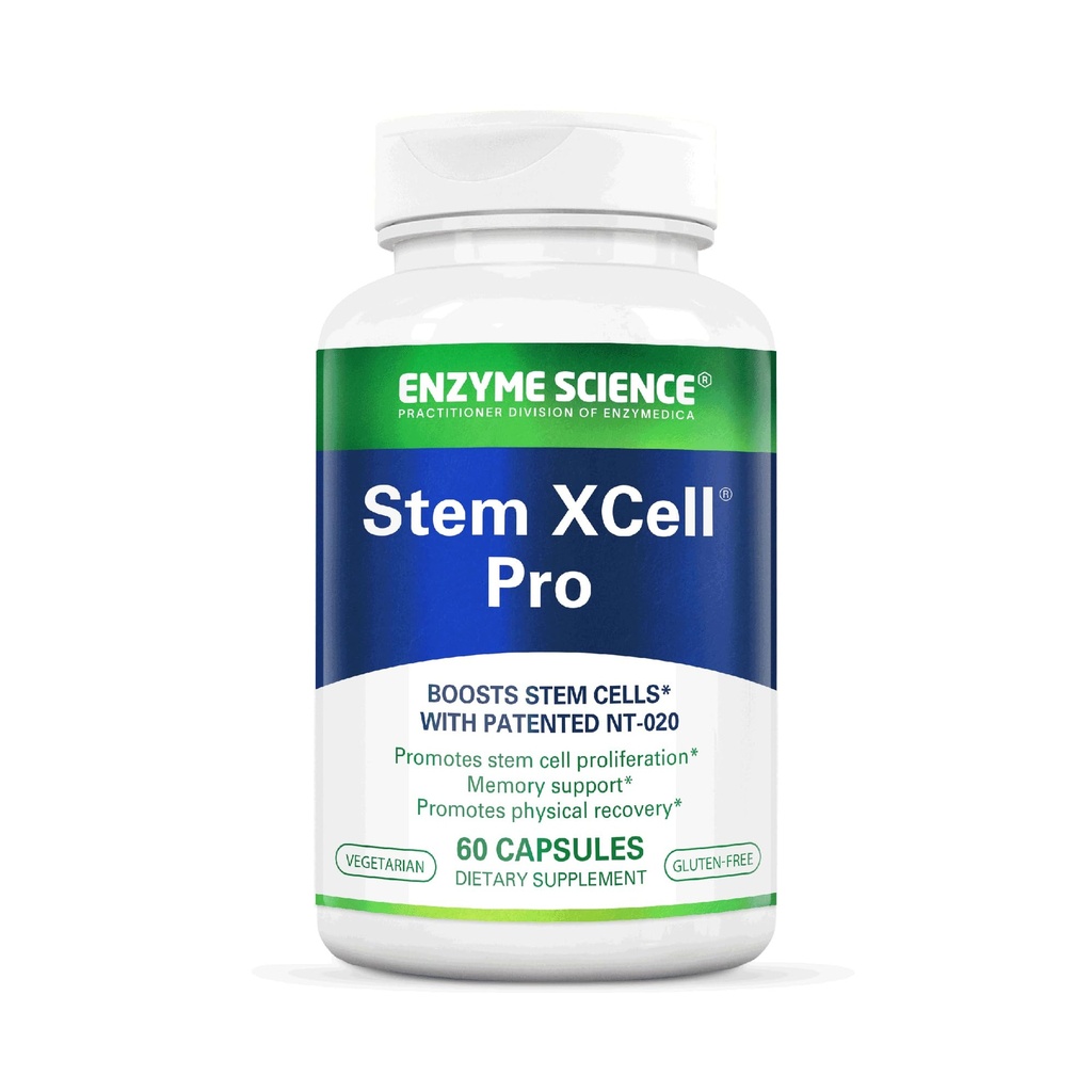 Enzyme Science Stem XCell Pro - Stem Cell Support Supplement for Women & Men, NT-020 Antioxidant & Botanical Enzyme Blends with Vitamin D3, Brain & Cellular Health Support, Gluten Free - 60 Caps