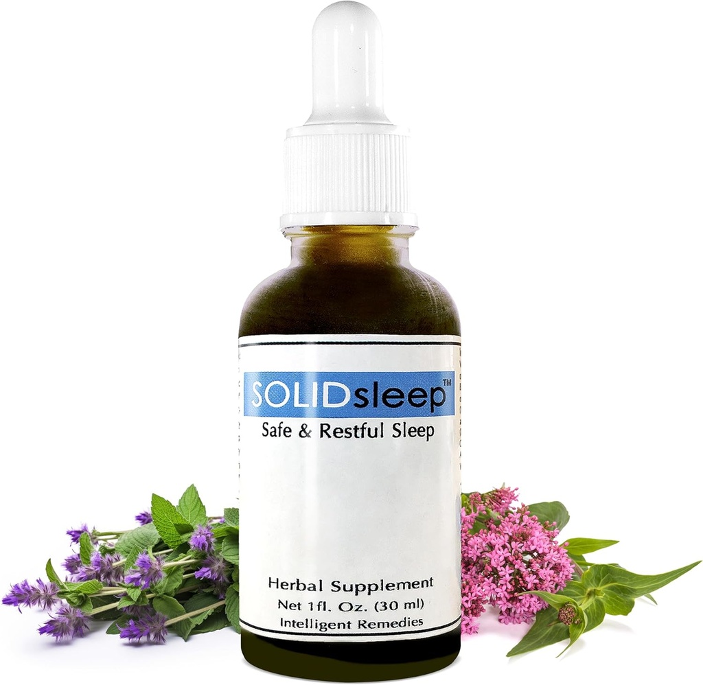 Ayuda para dormir líquido con Valerian, Magnolia Bark, Fruta de la Pasión Nepeta - Cuidados y Naturales Ayuda para dormir Extracto líquido - SOLIDsleep Suplementos para adultos 30ml