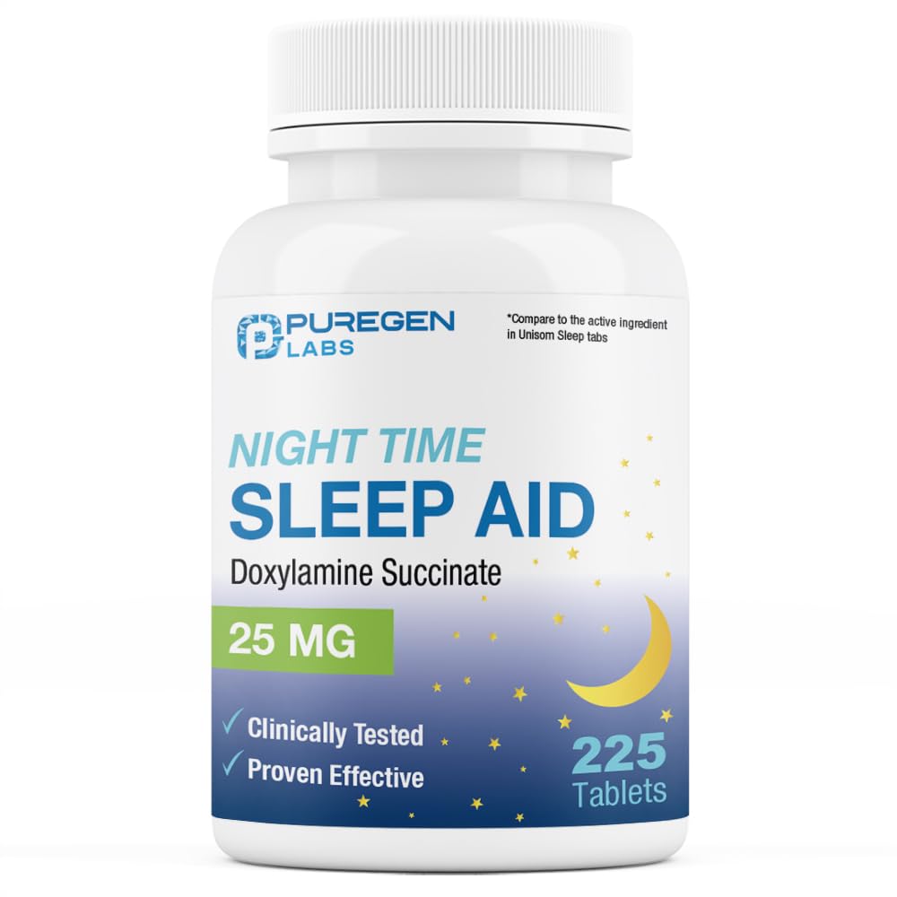 Puregen Labs Doxylamine Succinate 25mg ← Noche de Ayuda para el sueño Vida segura " Efectivamente no hábitos formando la ayuda para el sueño Silencioso en EE.UU.