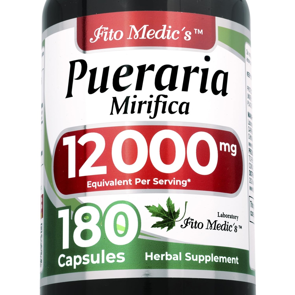 FITO MEDIC'S Lab TENIDO pueraria mirifica TEN180 cápsulas TEN 12000 mg ANTE pueraria mirifica Capsules ANTERITO Suplemento para Mujeres ANTE Concentrate Extract TENIDO Ultra alta Absorción.
