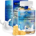 Gummies de magnesio gratis de azúcar más fibra probiótica, glinato de magnesio 400 mgLL-Threonate Taurate, Chewable Calm Magnesium Gummies w. Vitamina D3 K2 B6 para el sueño* Salud cerebral, Digestión, Gut Health