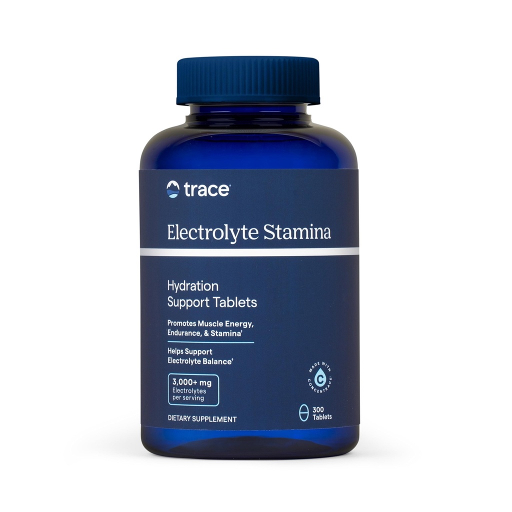 Trace Minerals Electrolyte Stamina - Heart Health & Hydration Support - Electrolyte Supplement Aids Muscle Cramp Relief &amp; Endurance - Suplemento Mineral con Magnesium - 300 Tablets (50 Servings)