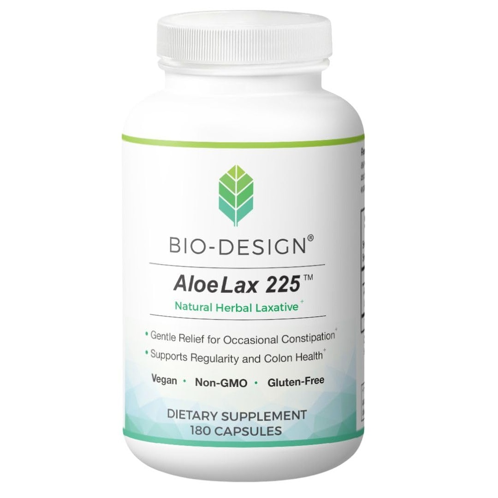 Aloe Lax 225 Natural Herbal Laxative - Gentle Relief for Occasional Constipation, Gas, " Bloating with 225mg Natural Aloe Ferox - Support Bowel Regularity " Colon Health - 180 Capsules