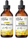 Wild & Organic Pine Pollen Tincture 4 fl oz & Maca Ashwagandha Tintura 4 fl oz