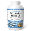 Factores naturales Aceite Salvaje de Salmón de Alaska proporciona Omega-3, EPA, DHA &amp; Vitamina D, apoya la salud cerebral y cardíaca, 180 Softgels
