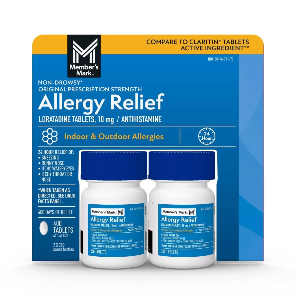 Alergía Mark Loratadine 10mg Antihistamine (Compare to Claritin),Tabla, 400-Count