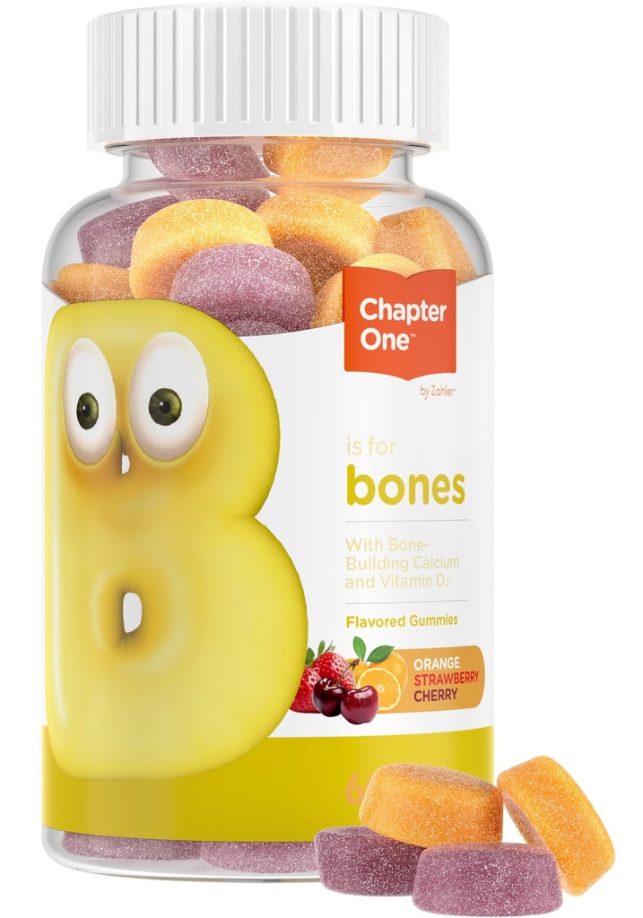 Zahler Yummy Kids Calcium Gummies - Kids Calcium Vitamin D Gummies - Non-GMO Gluten gratis 250mg Suplemento de calcio con vitamina D3 - Soporte Huesos fuertes & dientes en niños y niños (60 Cuenta)