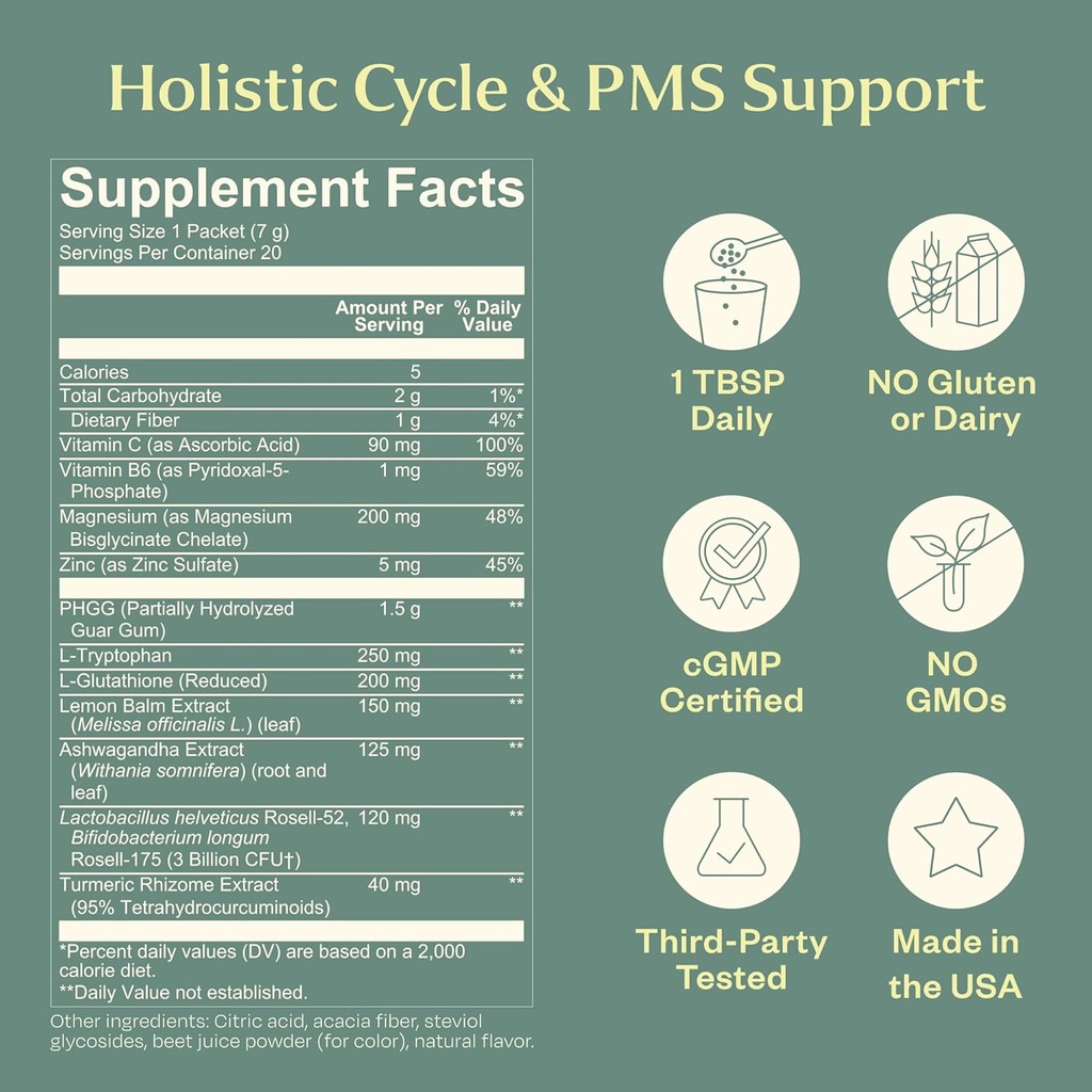 BOND Cycle Care - Vitaminas Prenatales de Equilibrio de Hormonas para Mujeres - Apoyo PMS, Ciclos Menstruales Regulares, Mood Swings with Ashwagandha, Magnesium, Probiotics - Strawberry Drink Mix - 20 Travel Packs