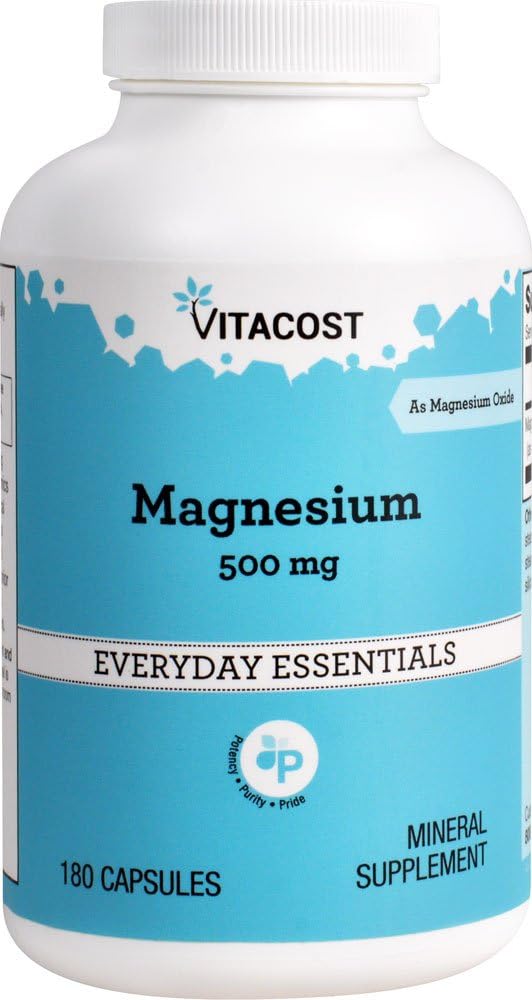 Magnesio Vitacost - 500 mg - 180 cápsulas