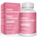 Liposomal Glutathione Softgels 1500MG, Reducido Glutathione Suplemento con vitamina C, mejor absorción, antioxidante no GMO potente para el envejecimiento saludable, detox, salud inmune, 60 Softgels