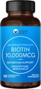 Vitamina Mundial Ultra Mega Biotina 10,000 mcg. 50 Softgels, Vitamina B, soporta el cabello saludable, la piel y las uñas, liberación rápida, sin gluten