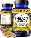 Lunakai USA Pure Shilajit Capsules con Ashwagandha, Rhodiola & Cordyceps - Extra Strength Shilajit Extract for Men ' Women, 60ct