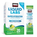 FORCE FACTOR Líquidos Laboratorios Electrolitos Empaquetaduras de Polvo – Limo Límón – Paquetes de hidratación para hacer agua de electrolito con 5 electrolitos esenciales, vitaminas, minerales y antioxidantes, 20 paquetes de palo
