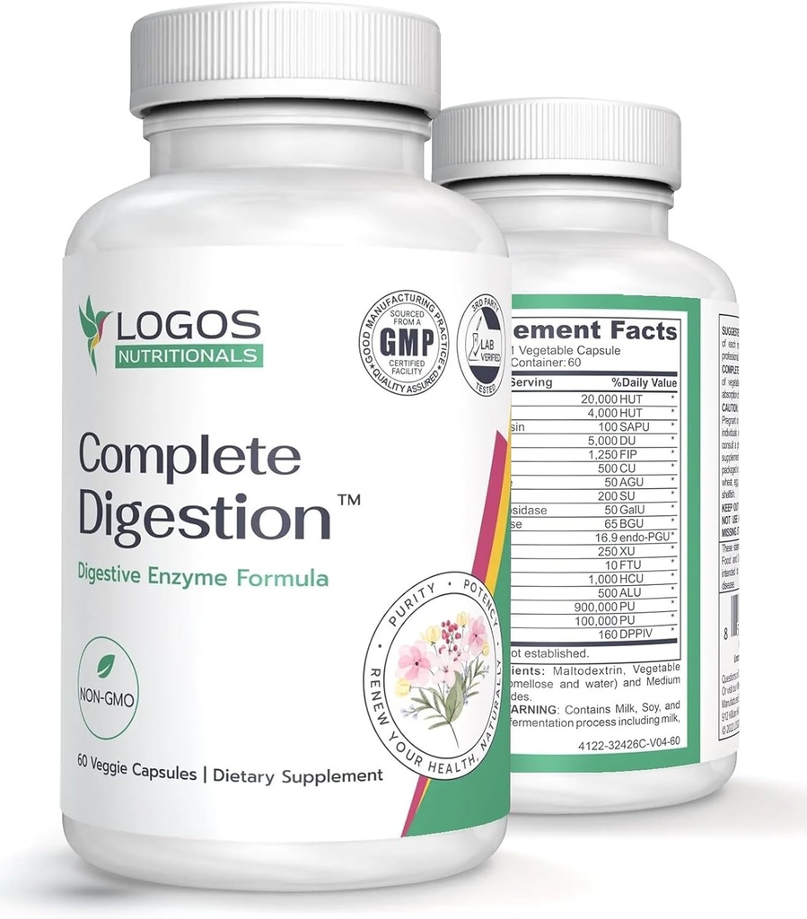 Enzimas digestivas veganas Capsules for Digestive Health - Support Gut Health for Women and Men, Super Enzymes Support Immunity and Alleviate Inflammation - Non-GMO, 60 cápsulas