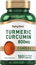 Piping Rock Turmeric Curcumin Suplemento 800mg  180 Capsules ← Herbal Extract Complex ← Non-GMO, Gluten Free