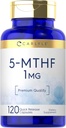 Carlyle 5-MTHF L Methylfolate 1mg  durable 120 Capsules ← No GMO, Gluten Free ← Premium Quality