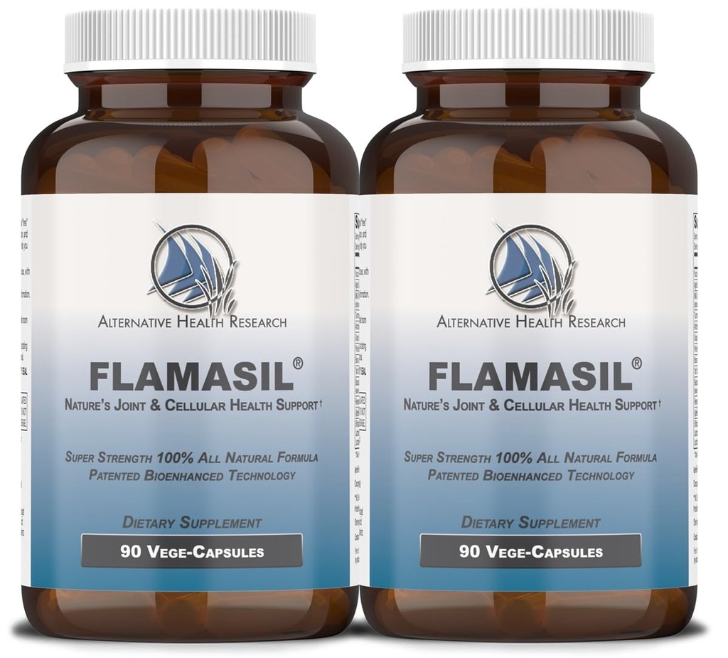 FlamasilTM (2 Pack)- for Healthy Inflammation Response* ← Multi-Herbal Pain Reliever* y Joint Aid ¦ Bio-Enhanced Turmeric, Boswellia, Resveratrol, and More TEN 13-in-1 Superfood Antioxidants