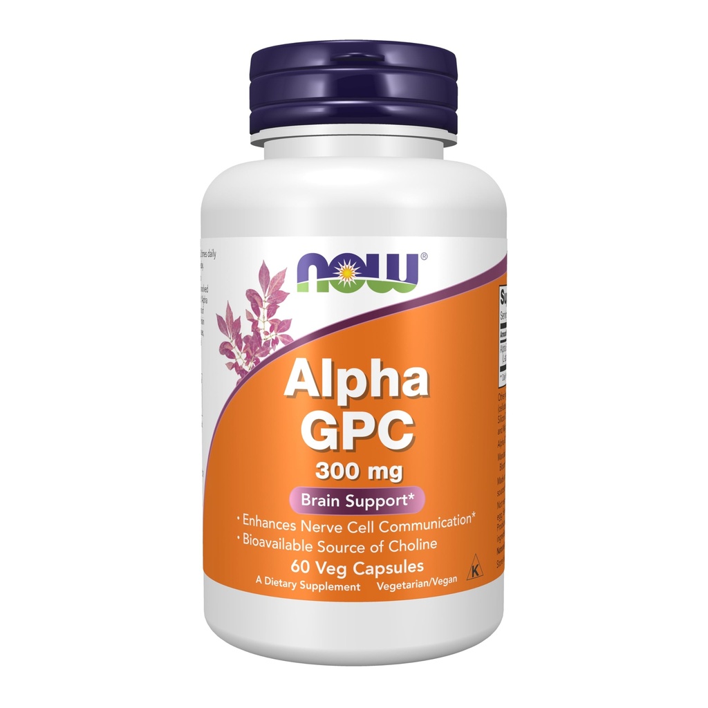 AHORA Suplementos, Alfa GPC 300 mg con Fuente Biodisponible de Choline, 60 cápsulas de Veg