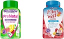 Vitafusion PreNatal Gummy Vitaminas, Raspberry Lemonade Flavored, Pregnancy Vitamins for Women ' Fiber Well Sugar Suplemento de fibra gratuita, Peach, Fresa y BlackBerry Flavored