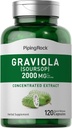 Piping Rock Graviola Soursop Capsules Silencio 2000 mg  vírgenes 120 Conde Silencio Leaf Suplemento Silencio Concentrado Herbal Fruit Extract Silencio No GMO, Gluten Free