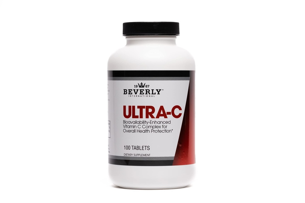 Beverly International Ultra-C, 100 Tabs de vitamina C de liberación sostenida. Ideal para bienestar general y recuperación. Grado Farmacéutico, Boost Your C