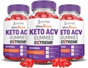Laboratorios justificados (3 Pack Ultra Quick Keto ACV Gummies Extreme 2000MG Ultraquick Keto Gummies Apple Vinagre de sidra Formulado con Pomegranate Beet Juice Powder B12 Vegan Non GMO 180 Gummys