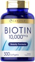 Carlyle Biotin 10000mcg ← 300 Softgels ← Max Strength for Hair, Skin, and Nails  durable Non-GMO, Gluten Free Supplement