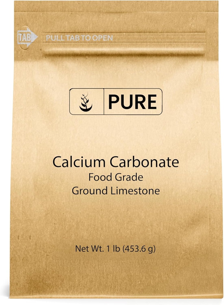 Ingredientes originales puros Carbonato de calcio (1 lb) Suplemento dietético, Preservador de alimentos, Neutralizador ácido