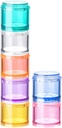 Pill Organizer Stackable, 7-Days Travel Pill Case, Pill Box for Pocket, Portable Medicine Vitamin Container Holder Medium Rainbow