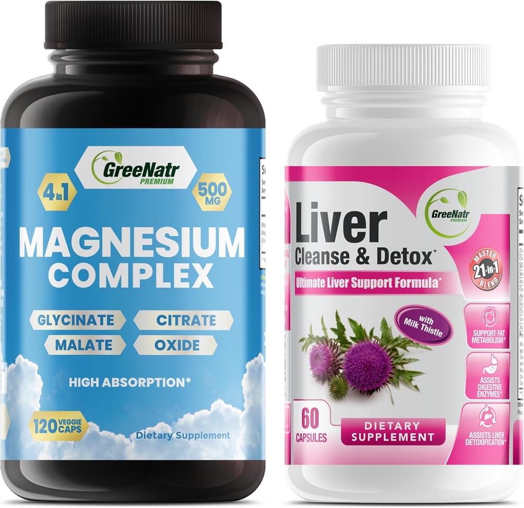 Liver Cleanse Detox " Repair Formula - Milk Thistle, Berberine, Ginger Plus Magnesium for Better Sleep and Muscle Function