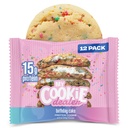 My Cookie Dealer Protein Cookies, Pastel de Cumpleaños (2.2oz, Pack of 12) - 15g Protein per Cookie - Manchas de entrenamiento desgarrado individualmente para viajes en el viaje