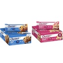Quest Blueberry Muffin (12 conde) y White Chocolate Raspberry (12 conde) Protein Bares Bundle, High Protein, Gluten Free