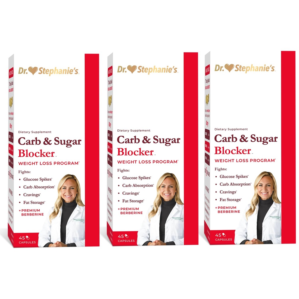 Dr. Stephanie's Mealtime Carb & Sugar Blocker - Reducir Carbs Digested, Azúcares, " Calories, Stimulant-Free (3 Pack)