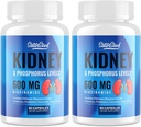 Suplemento de apoyo al riñón – Detox de limpieza del riñón con 600 mg de Niacinamide & Oligosacáridos Chitosan – Fórmula fósfora consciente – Capsules vegetarianos para adultos – 2 Botellas