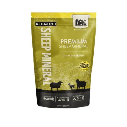 Redmond All Natural Sheep Mineral Supplement - Essential Trace Minerals for Global Health and Growth Support - 5 lbs