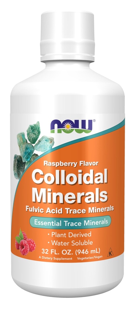 AHORA Suplementos de Alimentos, Minerales Colloidales Líquidos, Degradados vegetales, Minerales de Traza Esencial, Fresa, 32-Once