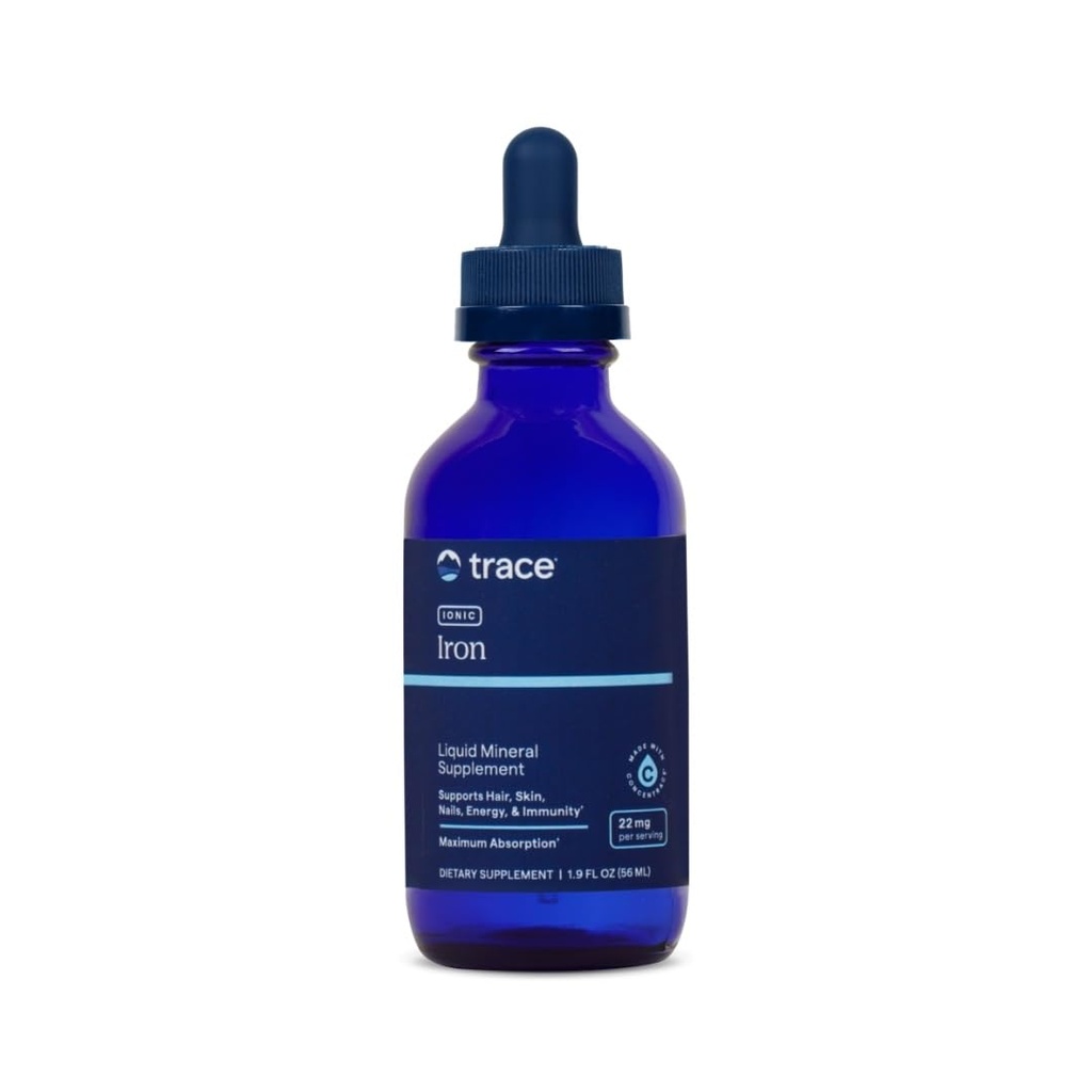 Trace Minerals Ionic Iron 22 mg - Suplemento dietético para apoyar el sistema inmunológico Salud & energía - Líquido Ionic Trace Mineral Suplemento con sulfato ferroso - 1.9 fl oz (Aproximadamente 46 Servimientos)