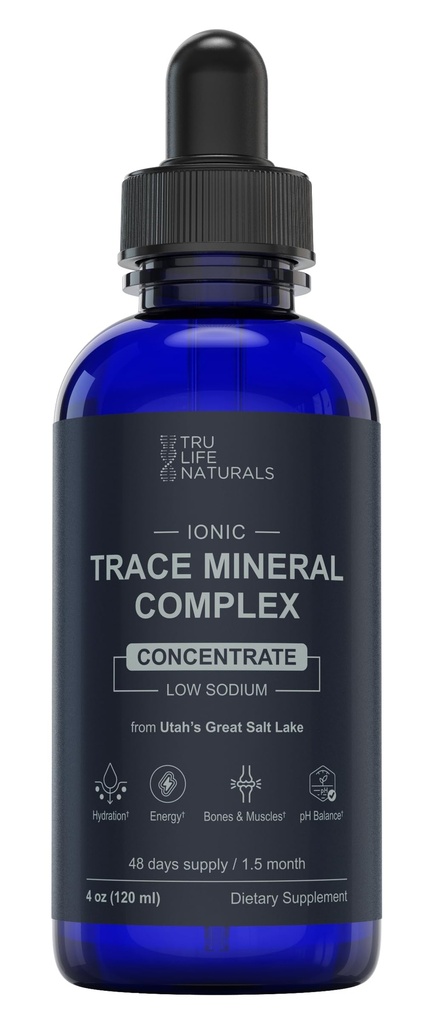 Trace Mineral Complex – 4 oz (48Servings) – 72+ Ionic Minerals Concentrate/Magnesium, Chloride, Boron, Potassium/Supports Hydration &amp; Electrolyte Balance