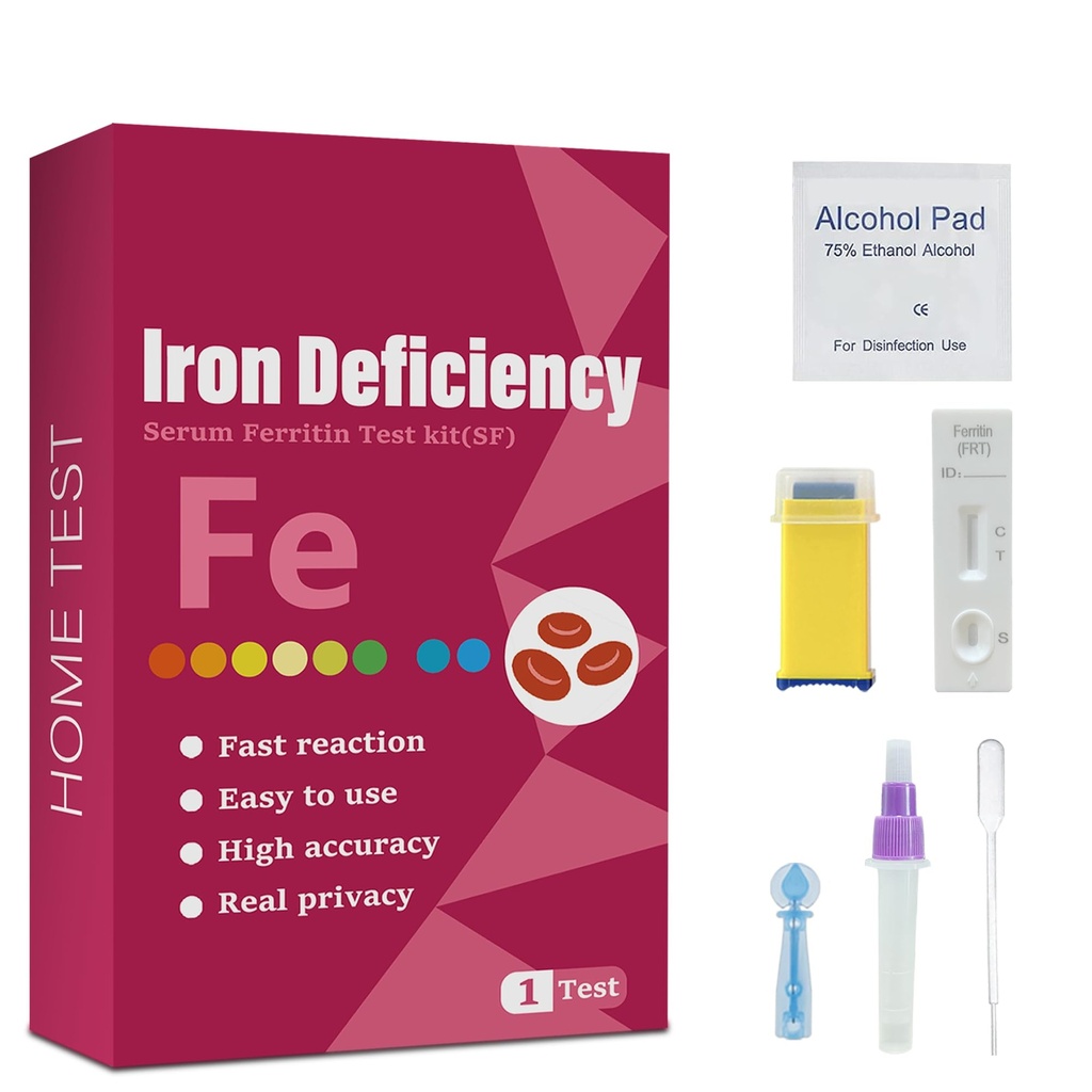 Kit de prueba de deficiencia de hierro, adecuado para niños y adultos, kit de prueba de hierro en el hogar para la anemia. Kit de prueba de hierro para respuesta rápida y resultados precisos