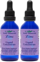 Eidon Ionic Minerals Concentrado de zinc líquido - Ionic Zinc Suplemento gotas para adultos y niños, Sistema de soporte, Peluquería y Piel, Salud del hígado y del riñón, Alivia el estrés - 2 oz (Pack de 2)