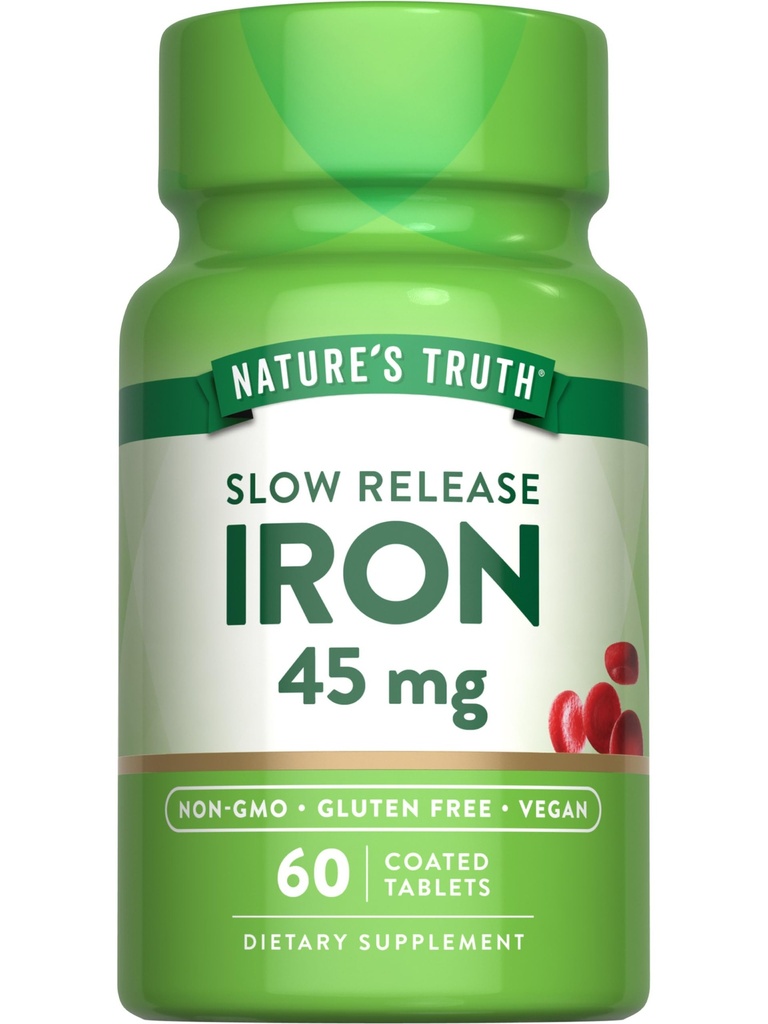 La Verdad del Hierro Suplemento Silencioso 45 mg  60 píldoras ← Sulfato ferroso ← Vitamina libre para hombres y mujeres