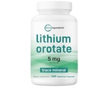 Micro Ingredientes Lithium Orotate 5mg, 240 Capsules Vegetarianos  5mg Por Serving ← Elemental Lithium Trace Mineral ← Stable Bajo Dose Orotate Form confidencialidad Non-GMO, Filler Free