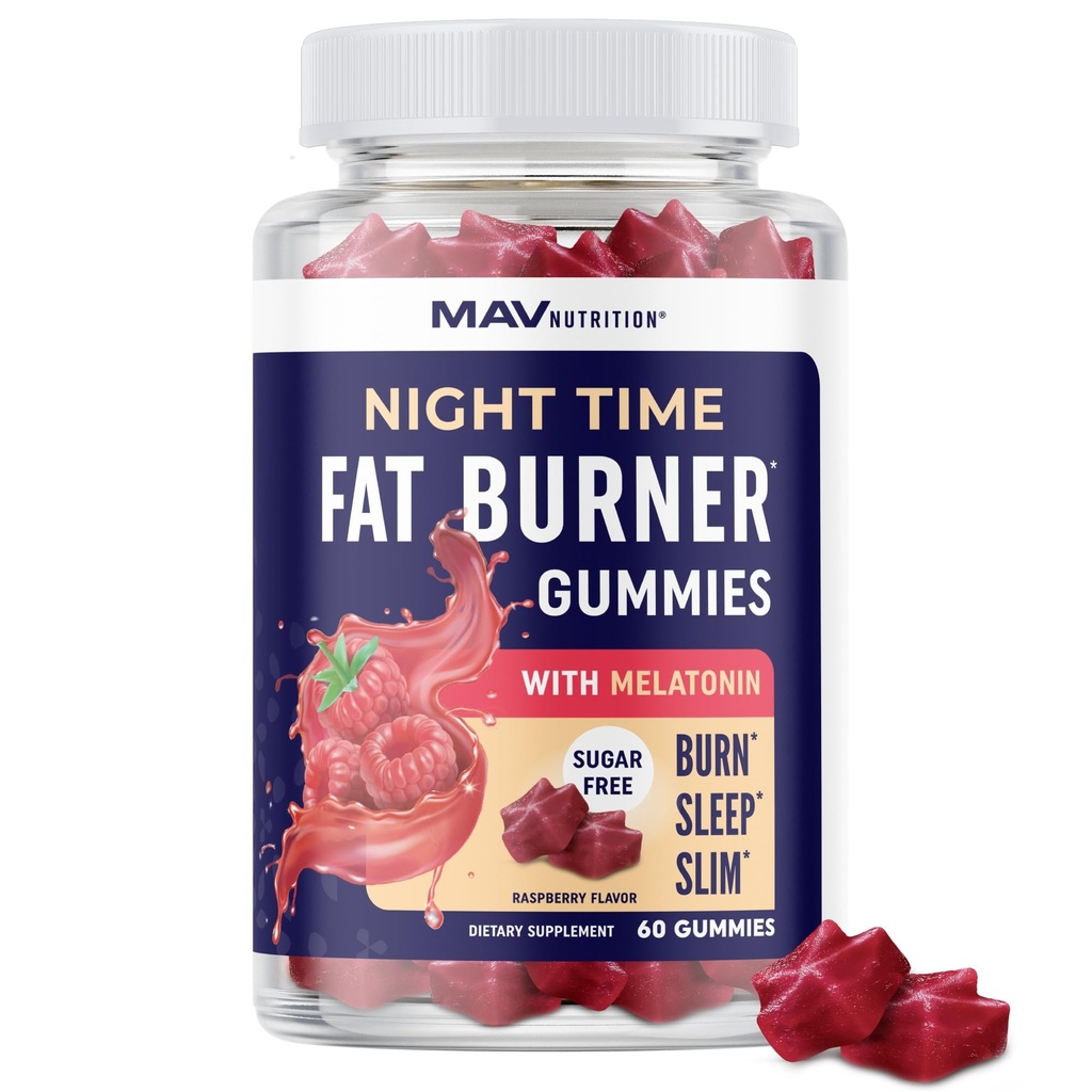 Night Time Fat Burner Gummies with Melatonin for Sleep &amp; Weight Loss Support ← Hanger Suppressant &amp; Metabolism Booster, Shred Belly Fat Mientras duermes ← Diet Supplement for Women &amp; Hombres