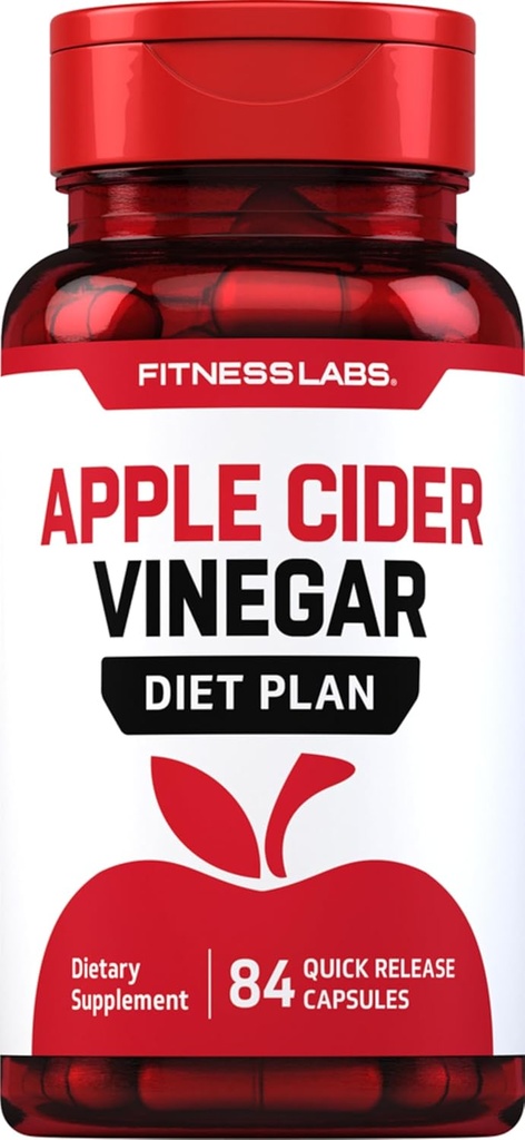 Piping Rock Apple Cider Vinegar Capsules  84 Pills ← Vitamin B12, Chromium, and Cayenne ← Non-GMO, Gluten Free Supplement  by Fitness Labs
