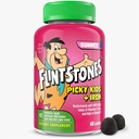 Vitaminas Flintstones para niños Picky + Hierro, Gummies multivitamínicos para niños con vitamina C, D, E, B6 e Hierro, Vitaminas Gummy, Saborada de uva, 60 Gummies